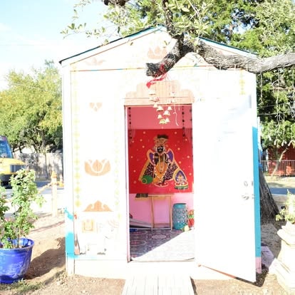 Devotees at outdoor Vaishnava festival at ISKCON Cedar Park